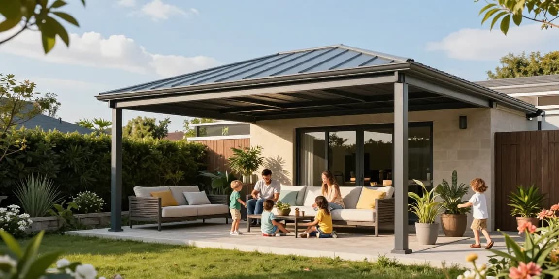 Terrassenüberdachungen für gemütliche Nachmittage im Garten mit Familie.