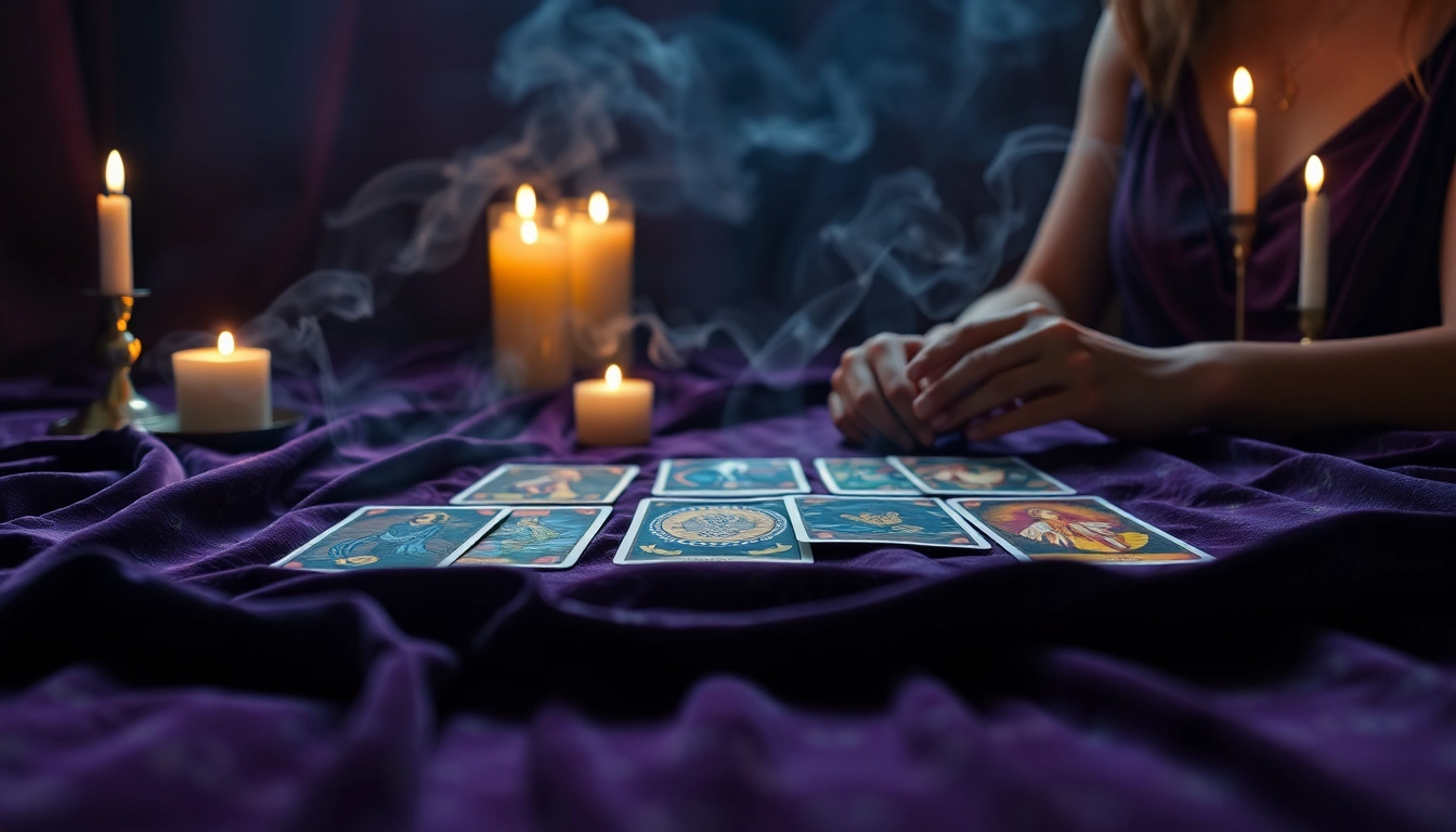 Tarotkarten bedeutung: Der Reader interpretiert Karten in entspannter Atmosphäre.