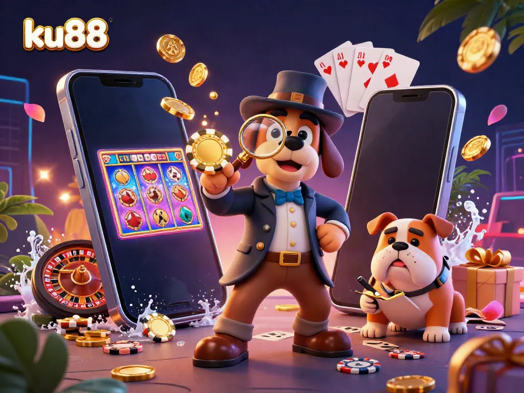 Experience thrilling slot adventures with ku88 featuring a detective uncovering gambling clues.