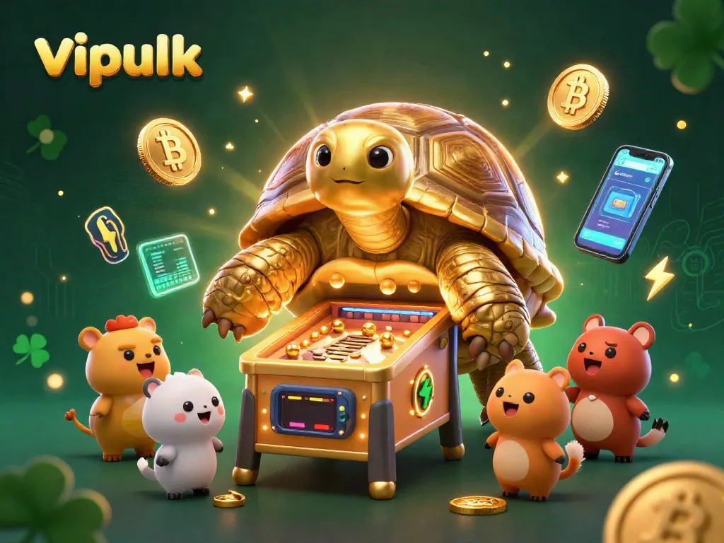 Engage with vibrant gaming visuals at vipluck casino featuring a golden tortoise pinball machine.