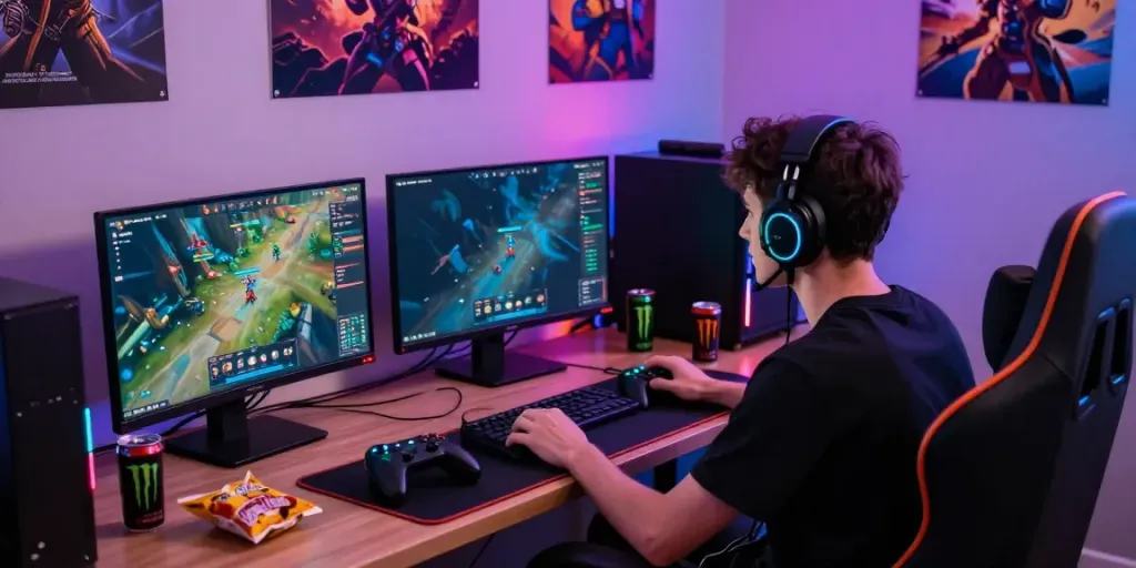 Engaging gaming scene at https://du88az.net/ featuring a player immersed in online gameplay.