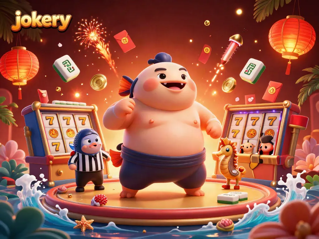 Experience jokery thrills with a vibrant underwater casino scene showcasing a fugu, catfish referee, and joyous seahorse spectators.