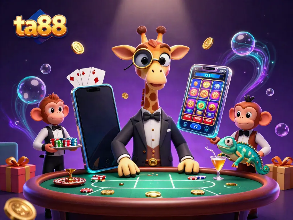 Experience the thrill of ta88 with engaging scenes of colorful slot games and high-stakes action.