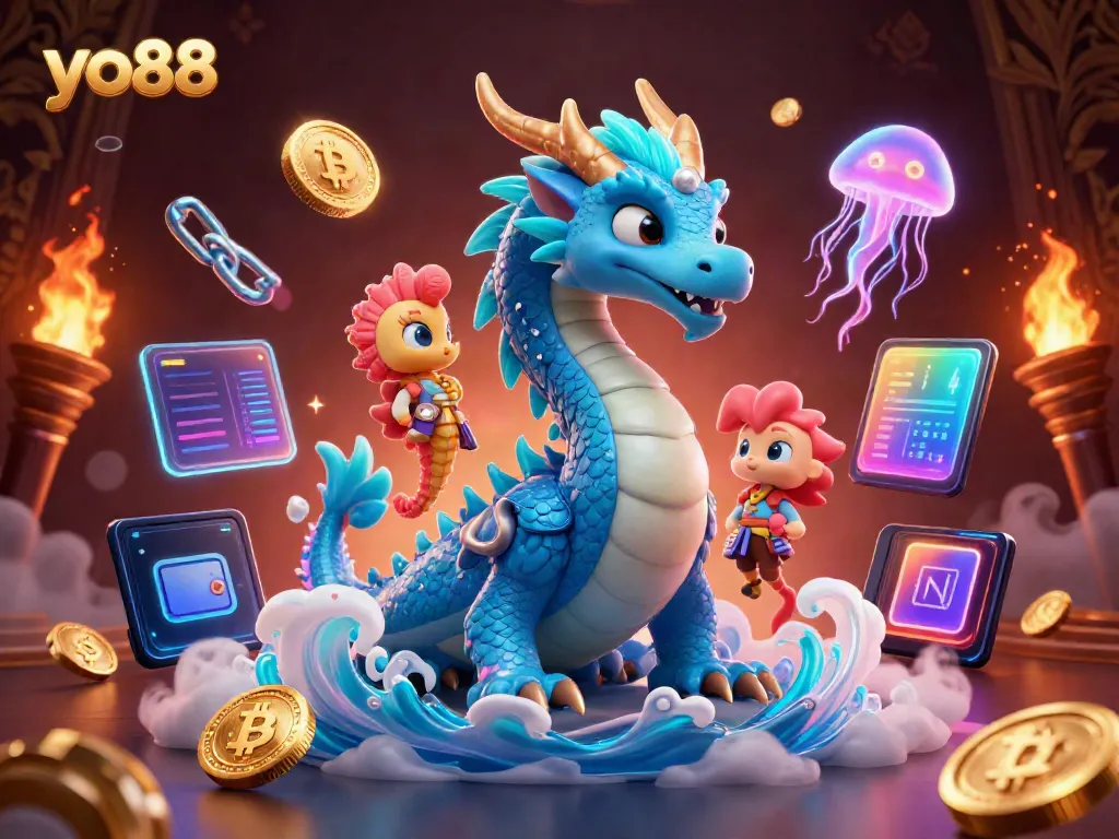 Engage with thrilling yo88 slots and gaming experiences illustrated in a vibrant scene.