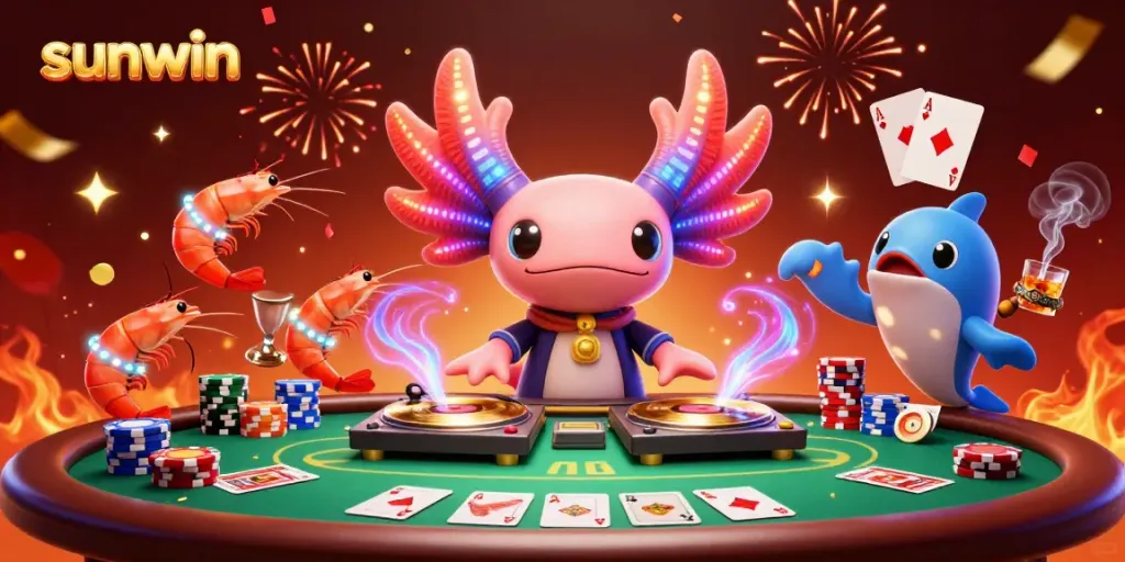 Experience vibrant gaming with sunwin's 3D casino atmosphere featuring exciting characters and elements.