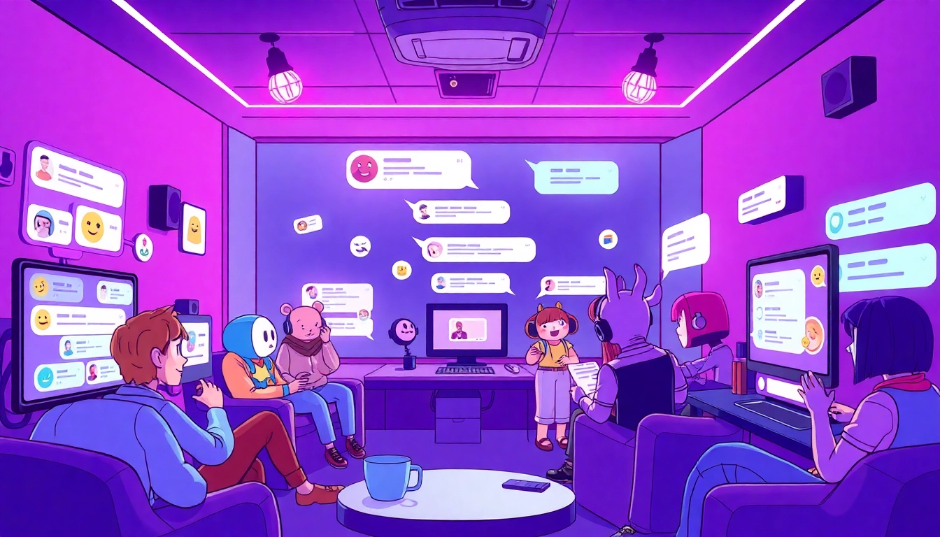 Interactive nsfw chatroom with playful AI characters and dynamic exchanges.