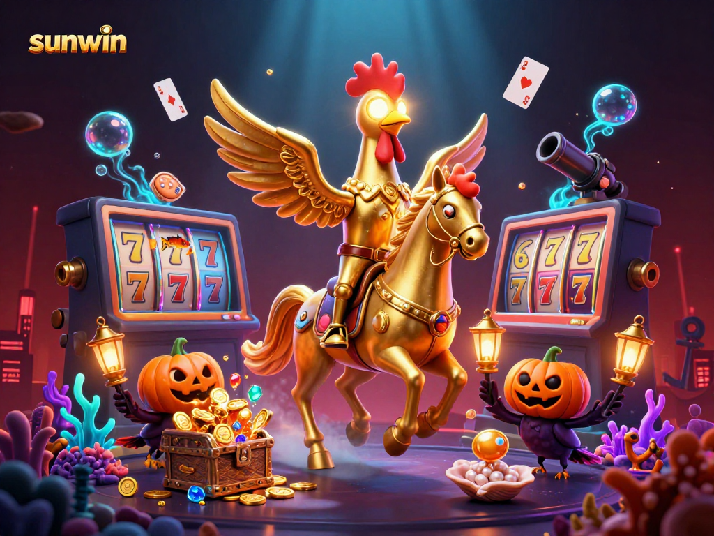 Experience high-stakes action with sunwin's vibrant emblematic casino scene featuring dynamic characters.