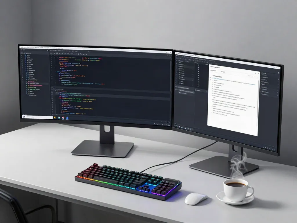 Code analysis services in a modern developer workspace showcasing advanced software development technologies.
