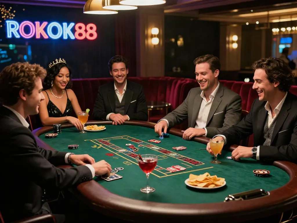 Experience rokok88 super gaming with friends in a luxurious online casino atmosphere.