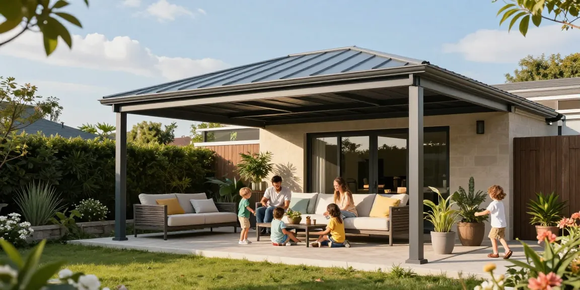Terrassenüberdachungen für gemütliche Nachmittage im Garten mit Familie.