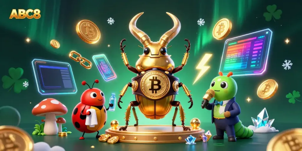 Experience thrilling gameplay at ABC8 with a giant golden stag beetle, ladybug coach, and vibrant underwater visuals.