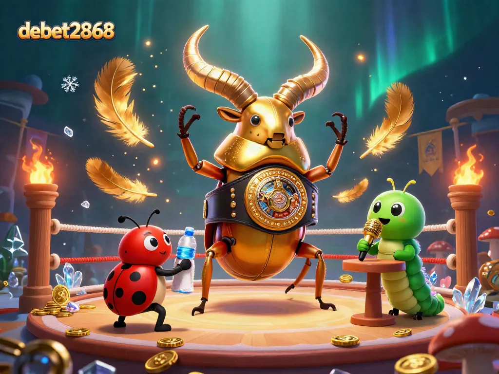 Experience the excitement of debet2868 with a vibrant scene showcasing an epic boxing showdown and dynamic casino elements