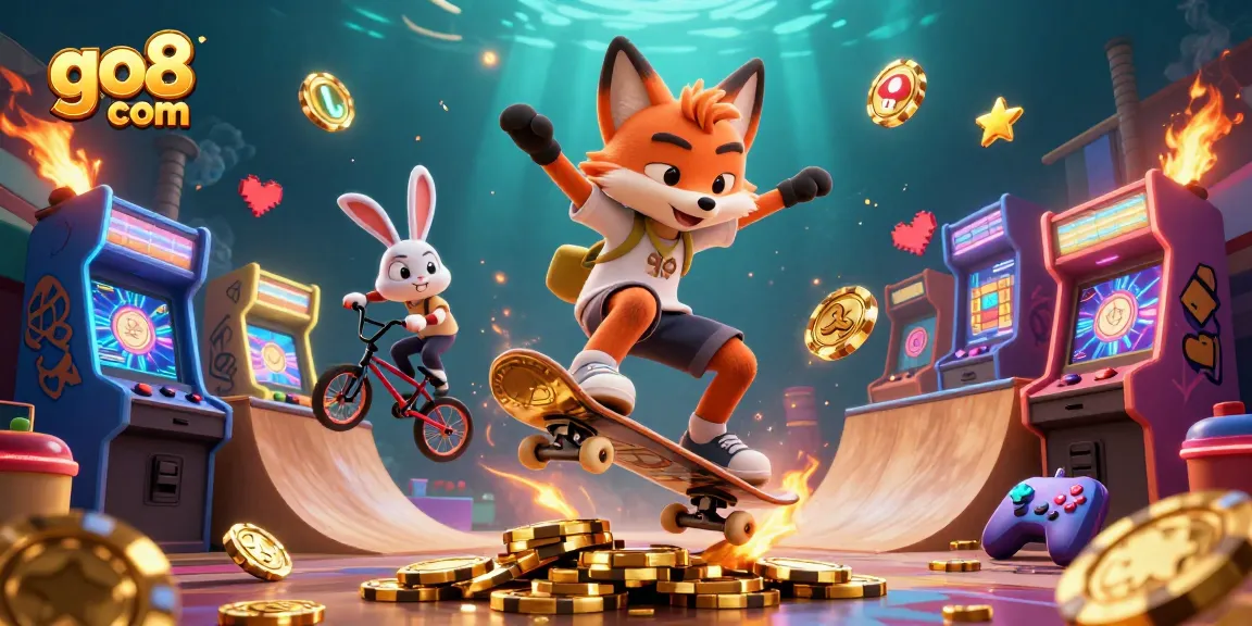 Engage in thrilling gameplay with go8 com featuring vibrant casino elements and animated characters.