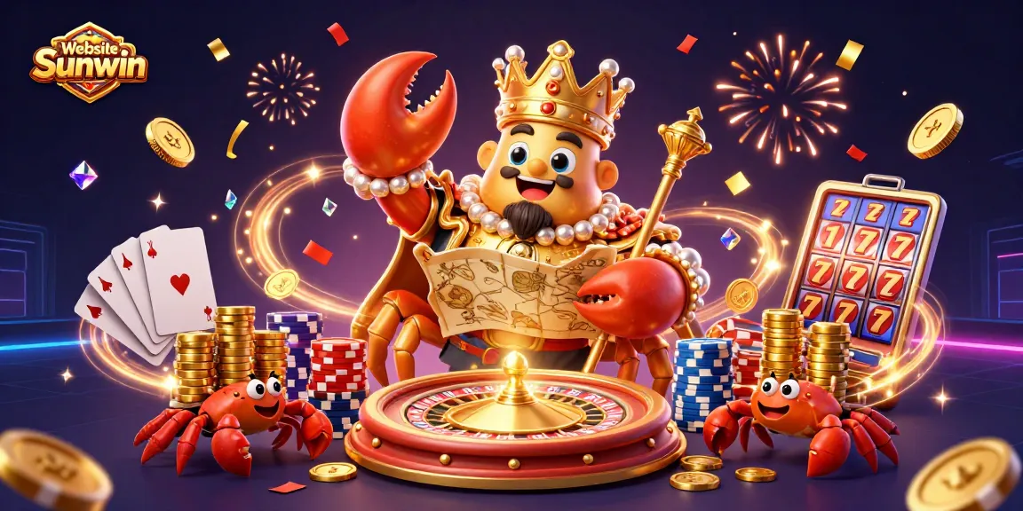 Experience thrilling gameplay with Website Sunwin featuring a golden crab emperor in 3D casino atmosphere.
